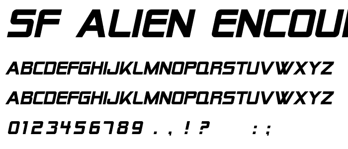 SF Alien Encounters Solid Italic font